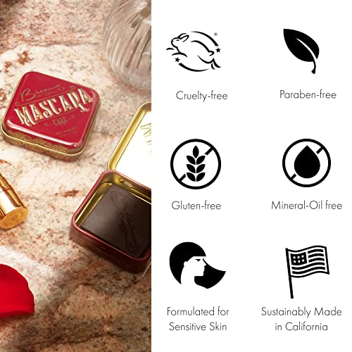 Besame Cosmetics | Cake Mascara Black - 1920 | 3-in-1 Eye Makeup - Mascara, E...