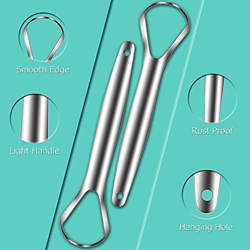 Tongue Scraper,Medical Grade Tounge Scraper Cleaner,Stainless Steel 100% BPA ...
