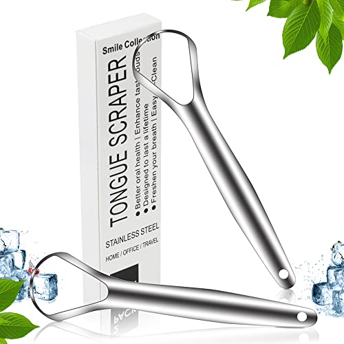 Tongue Scraper,Medical Grade Tounge Scraper Cleaner,Stainless Steel 100% BPA ...