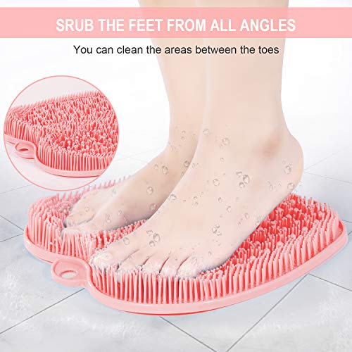 BESKAR Larger Shower Foot Scrubber Mat with Non-Slip Suction Cups- Cleans, Sm...