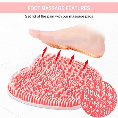 BESKAR Larger Shower Foot Scrubber Mat with Non-Slip Suction Cups- Cleans, Sm...