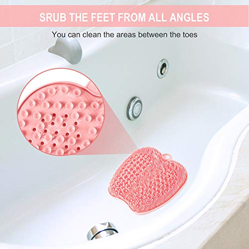 BESKAR Larger Shower Foot Scrubber Mat with Non-Slip Suction Cups- Cleans, Sm...