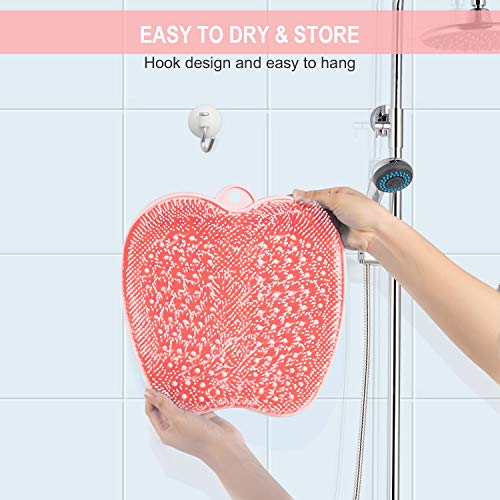 BESKAR Larger Shower Foot Scrubber Mat with Non-Slip Suction Cups- Cleans, Sm...