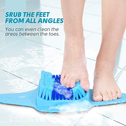 BESKAR Shower Foot Scrubber with Pumice Stone, Foot Clean, Smooth, Exfoliate ...