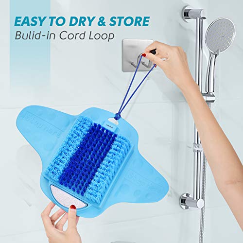 BESKAR Shower Foot Scrubber with Pumice Stone, Foot Clean, Smooth, Exfoliate ...