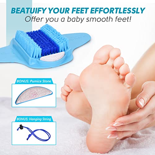 BESKAR Shower Foot Scrubber with Pumice Stone, Foot Clean, Smooth, Exfoliate ...