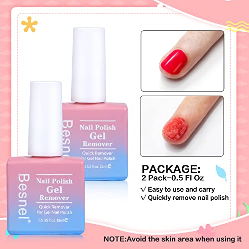 Gel Nail Polish Remover (2 Pack) - Professional Non-Irritating Quick & Easy P...