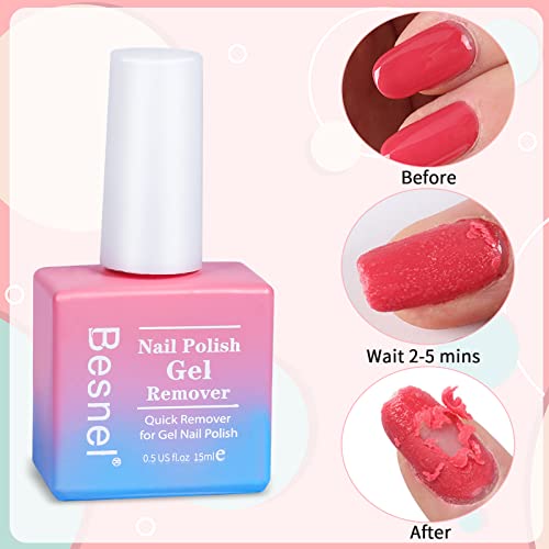 Gel Nail Polish Remover (2 Pack) - Professional Non-Irritating Quick & Easy P...