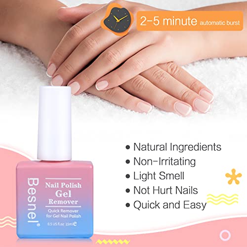 Gel Nail Polish Remover (2 Pack) - Professional Non-Irritating Quick & Easy P...