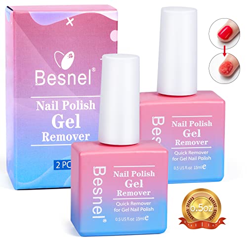 Gel Nail Polish Remover (2 Pack) - Professional Non-Irritating Quick & Easy P...