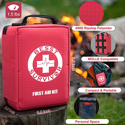 【2022 Upgrade】Compact First Aid Kit with Tourniquet - Trauma Kit with Label...