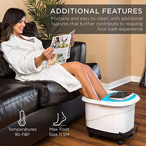 Best Choice Products Motorized Foot Spa Bath Massager, Adjustable Waterfall S...