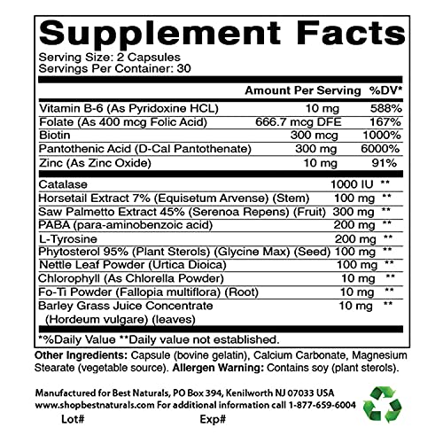 Best Naturals Anti Gray Hair Formula, 60 Count