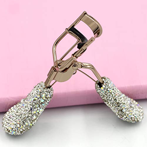 Bestbling Bling Rhinestones Makeup Eyelash Curler with refill Silicone Pressu...