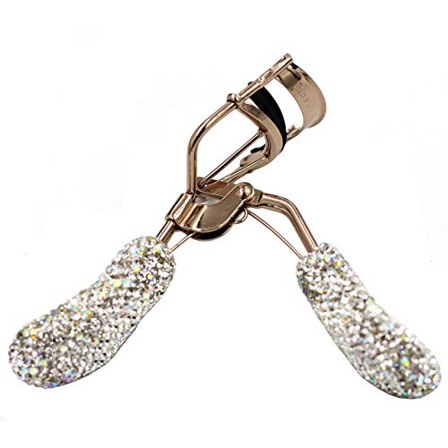 Bestbling Bling Rhinestones Makeup Eyelash Curler with refill Silicone Pressu...