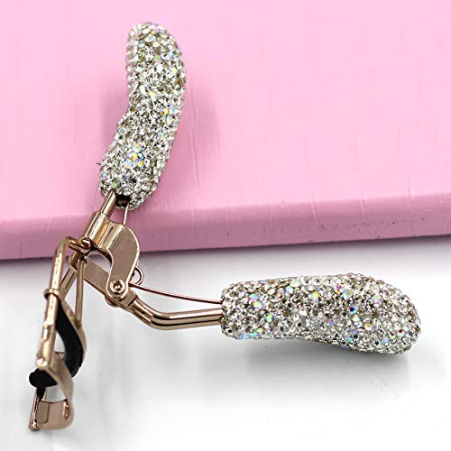 Bestbling Bling Rhinestones Makeup Eyelash Curler with refill Silicone Pressu...