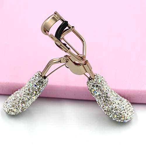 Bestbling Bling Rhinestones Makeup Eyelash Curler with refill Silicone Pressu...