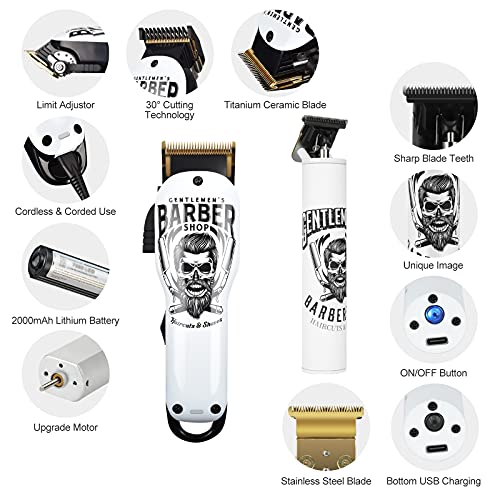 BESTBOMG Hair Clippers & Trimmer T-Blade Cordless Hair Haircut Sets, Hair Hai...