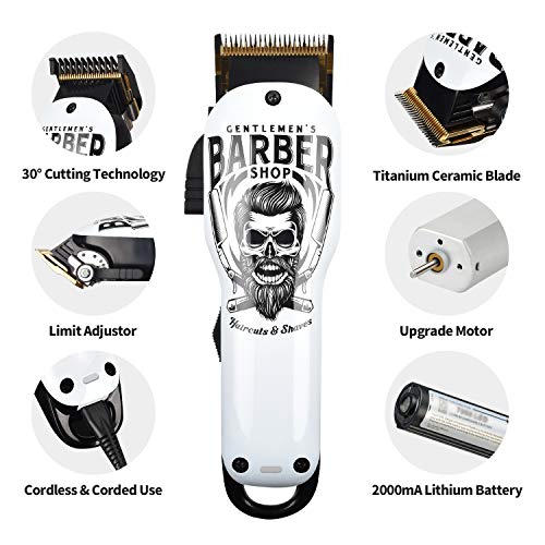BESTBOMG Updated Professional Hair Clippers Cordless Hair Haircut Kit Recharg...