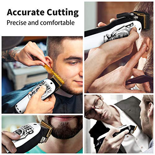 BESTBOMG Updated Professional Hair Clippers Cordless Hair Haircut Kit Recharg...