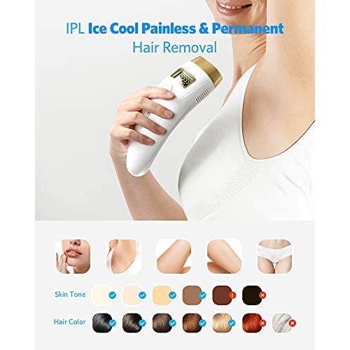 BESTEK IPL Laser Hair Removal Painless Device for Women and Men with FDA Clea...