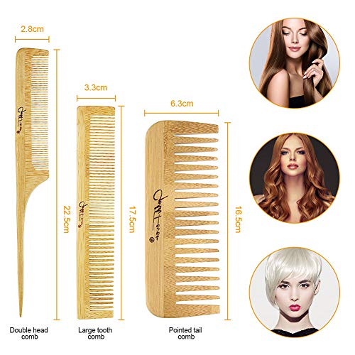 BestFire 6 in 1 Hair Brush Comb for Men Women Handle Bamboo Bristle Hairbrush...