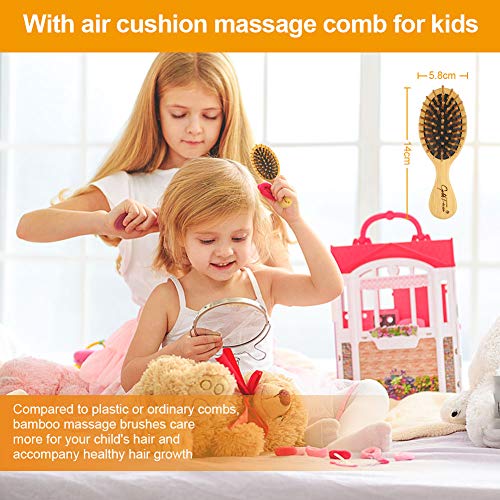 BestFire 6 in 1 Hair Brush Comb for Men Women Handle Bamboo Bristle Hairbrush...