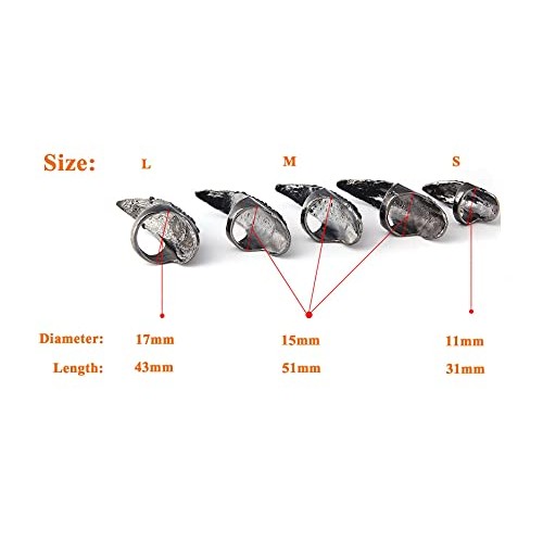 Bestga 10 PCS Halloween Costume Claws Fake Nails Ring Set, Gothic Punk 3 Size...