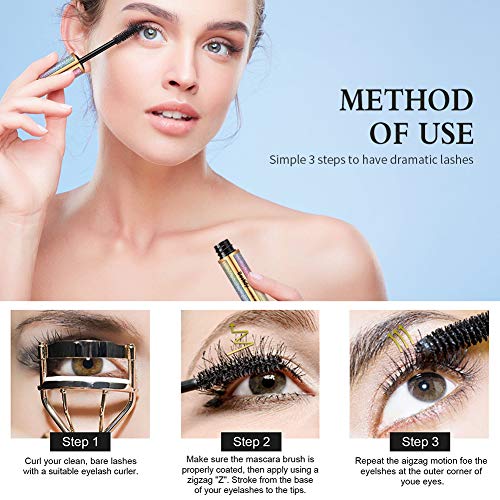 Bestidy 4D Silk Fiber Lash Mascara,Natural Waterproof Smudge-proof Mascara,Th...