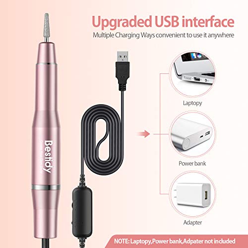 Bestidy Best Gift Electric Nail Drill Kit, USB Manicure Pen Sander Polisher w...