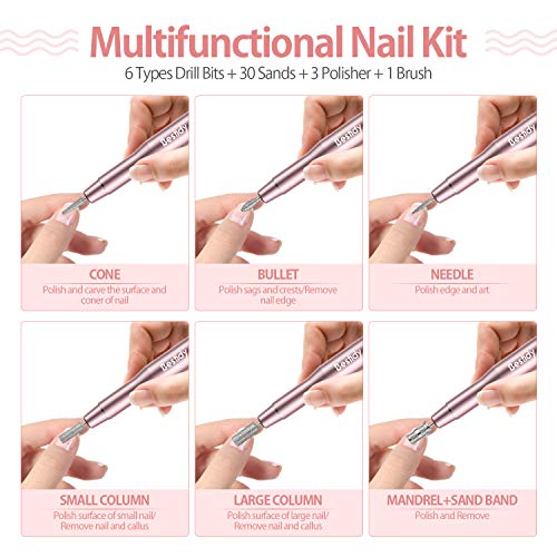 Bestidy Best Gift Electric Nail Drill Kit, USB Manicure Pen Sander Polisher w...