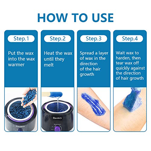 Bestidy Wax Beads 1000g/2.2lb/35oz，Waxing Kits for Hair Removal with 2 Wax T...