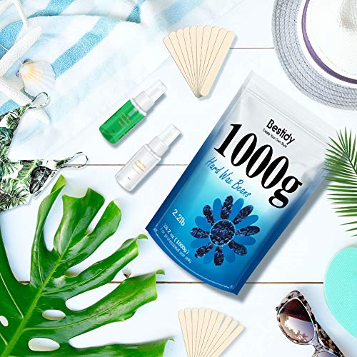 Bestidy Wax Beads 1000g/2.2lb/35oz，Waxing Kits for Hair Removal with 2 Wax T...