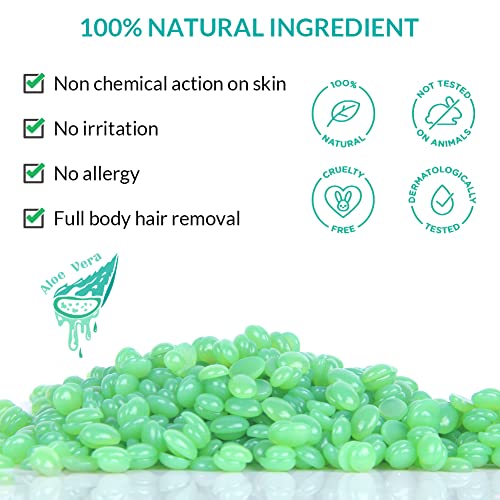 Bestidy Waxing Kit for Women and Men Home Wax Warmer with 5 Pack Hard Wax Bea...