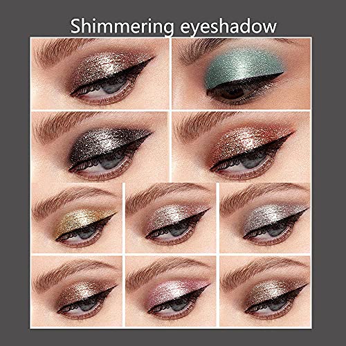 10 Colors Liquid Glitter Eyeshadow Set, Metallic Glitter Shimmer Smokey Eye L...