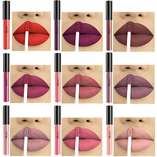 10pcs/Set Makeup Matte Lipstick Lip Kit, Velvety Liquid Lipstick Waterproof L...