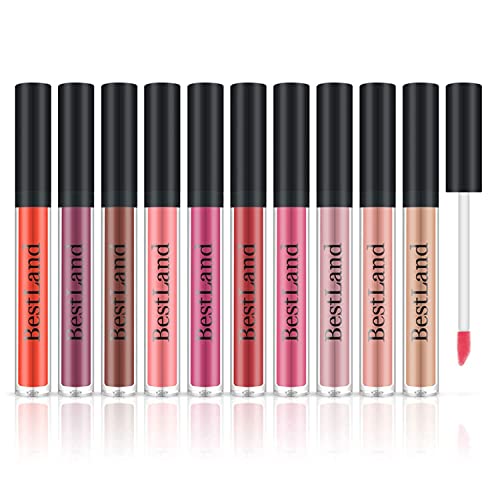 10pcs/Set Makeup Matte Lipstick Lip Kit, Velvety Liquid Lipstick Waterproof L...