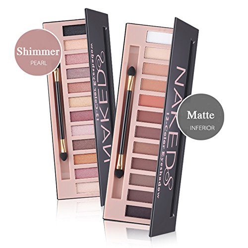 2 Pack 12 Colors Makeup Naked Eyeshadow Palette Natural Nude Matte Shimmer Gl...