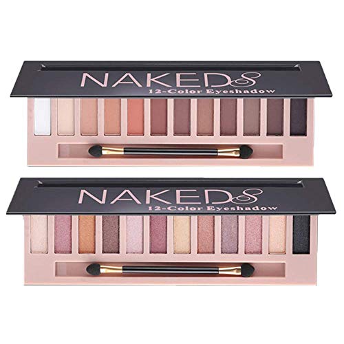 2 Pack 12 Colors Makeup Naked Eyeshadow Palette Natural Nude Matte Shimmer Gl...