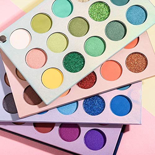 60 Colors Eyeshadow Palette, 4 in1 Color Board Makeup Palette Set Highly Pigm...