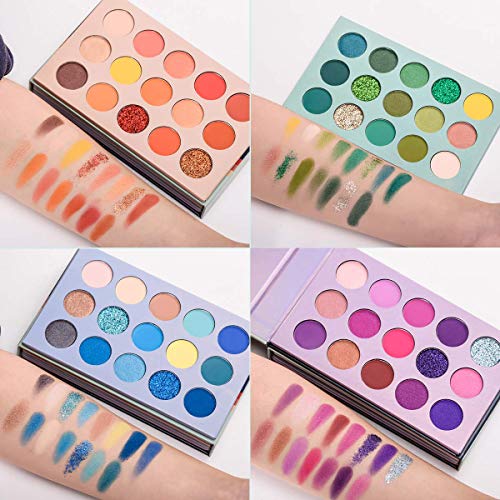 60 Colors Eyeshadow Palette, 4 in1 Color Board Makeup Palette Set Highly Pigm...