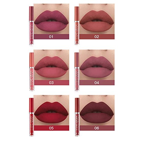 6Pcs Matte Liquid Lipstick Makeup Set, Matte liquid Long-Lasting Wear Non-Sti...