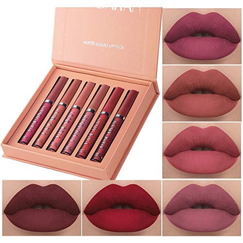6Pcs Matte Liquid Lipstick Makeup Set, Matte liquid Long-Lasting Wear Non-Sti...