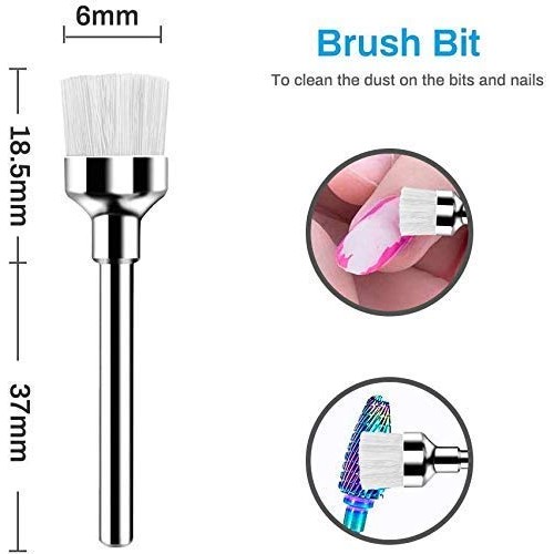 BestMal Nail Drill Bit Set 7Pcs Nail Drill Bits 3/32" Shank Tungsten Steel Ca...