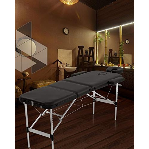 Aluminium Massage Table Portable Massage Bed 73 Inch Long Height Adjustable 3...