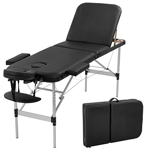 Aluminium Massage Table Portable Massage Bed 73 Inch Long Height Adjustable 3...