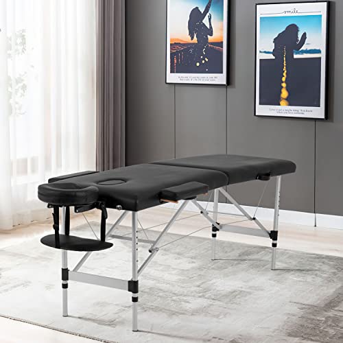 Aluminium Massage Table Portable Massage Table 73 Inch 2 Fold Portable Massag...