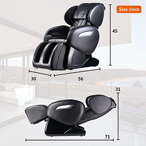 BestMassage Massage Chair Zero Gravity Full Body Electric Shiatsu Massage Cha...