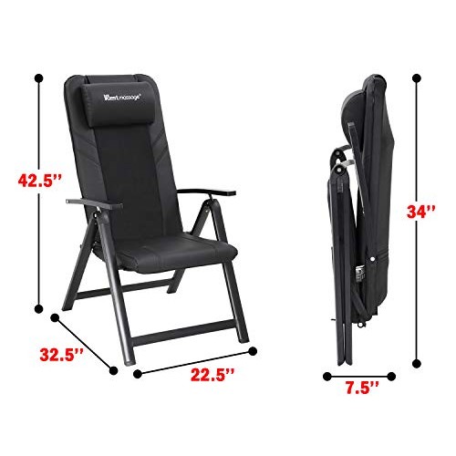 Folding Shiatsu Massage Chair Portable Recliner Chair with Heat Full Body Kne...