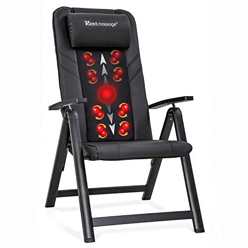 Folding Shiatsu Massage Chair Portable Recliner Chair with Heat Full Body Kne...